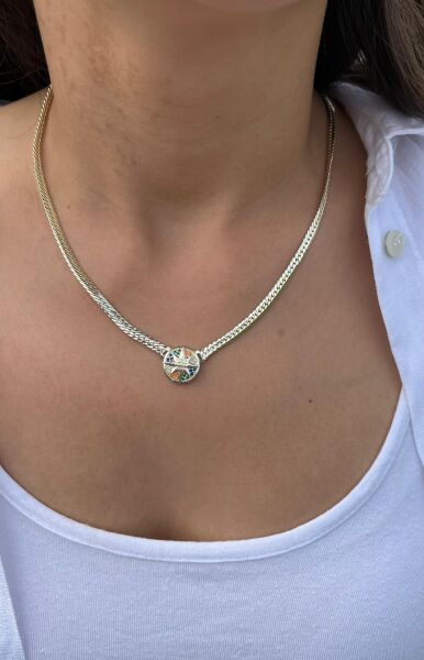 Taşlı Kuzey Yıldızı Uçlu Kolye