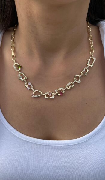 Renkli Taşlı Kolye