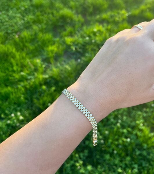 14K Kordon Dizilimli Bileklik