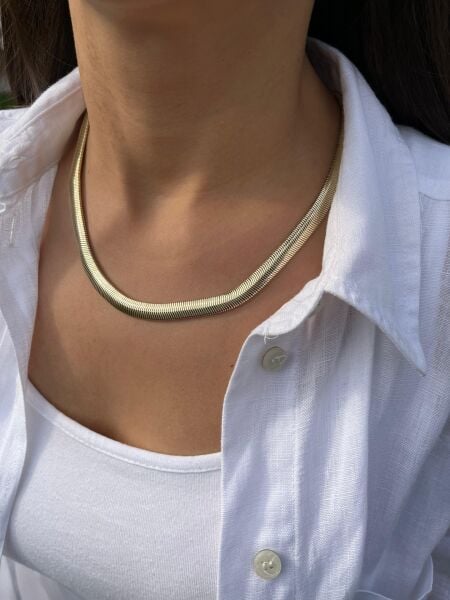 Altın Renk Kalın İtalyan Zincir Kolye