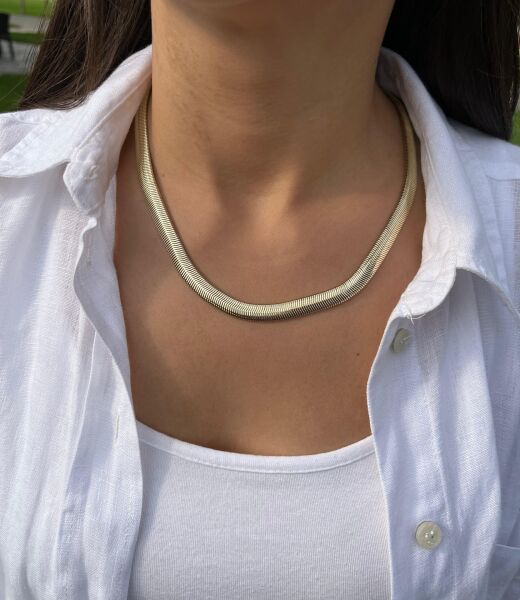 Altın Renk Kalın İtalyan Zincir Kolye