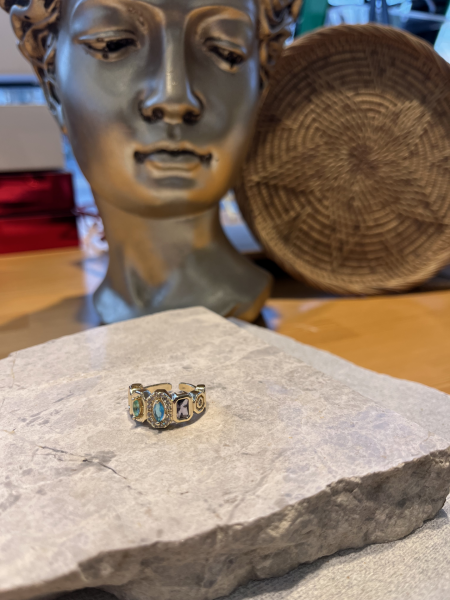 Büyük Renkli Taşlı Yüzük