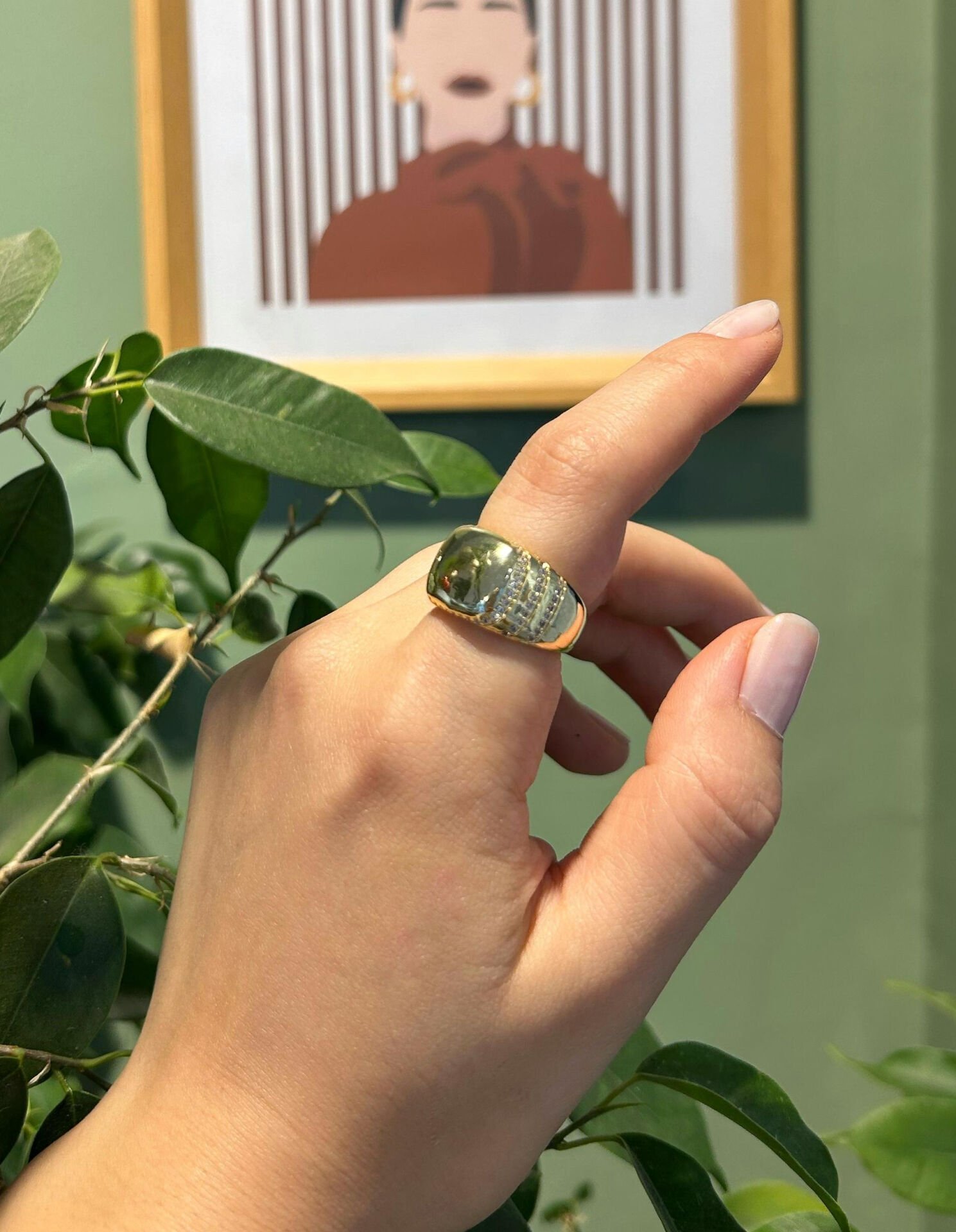 Taşlı Kalın Yüzük