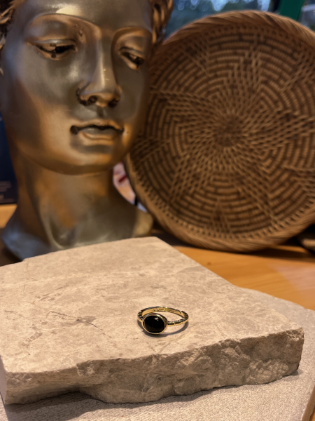 Siyah Taşlı İnce Yüzük