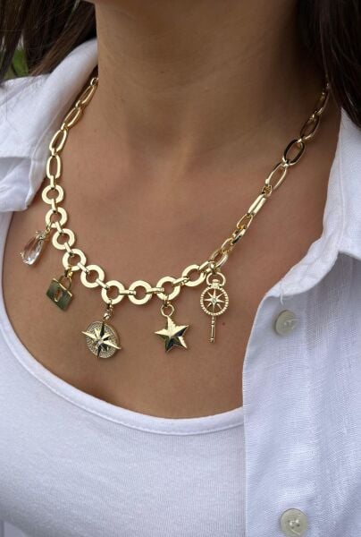 Büyük Charmlı Kolye