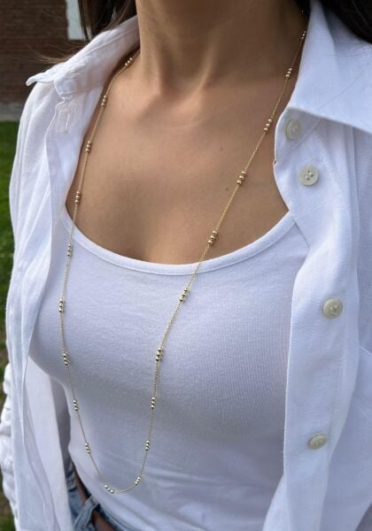 Top Desenli Dolama Zincir Kolye