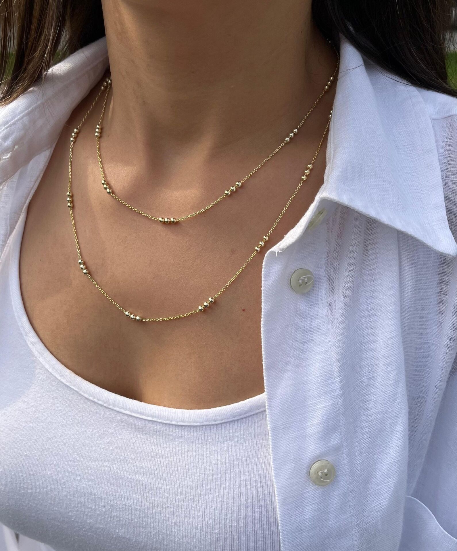 Top Desenli Dolama Zincir Kolye