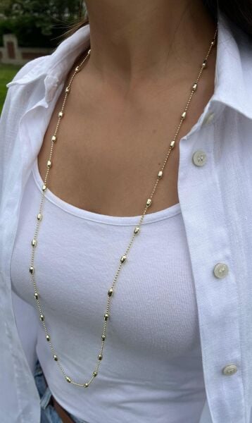 Oval Desen Dolama Kolye