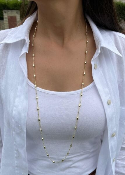 Oval Desen Dolama Kolye