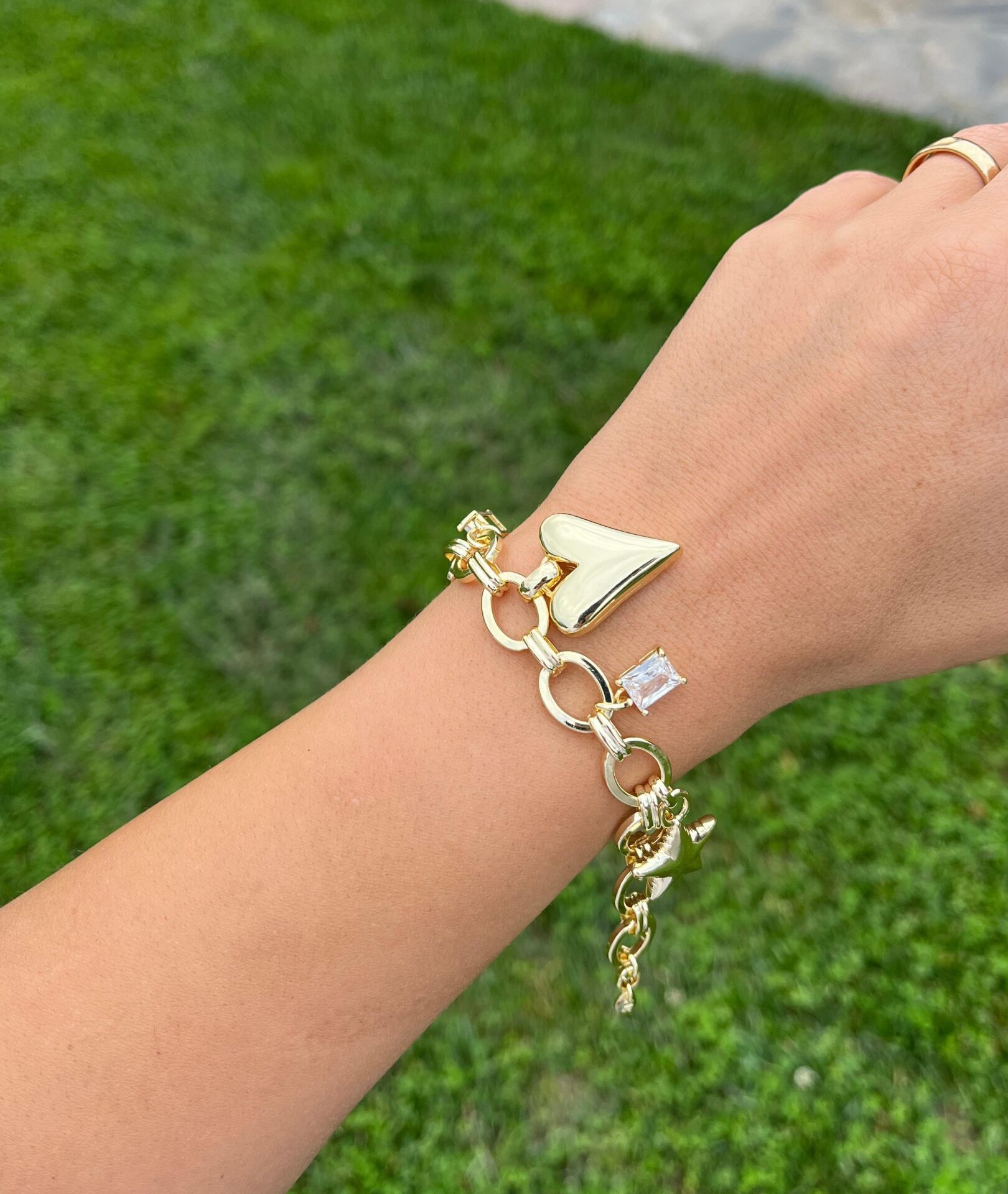 Kalp ve Yıldız Charmlı Bileklik