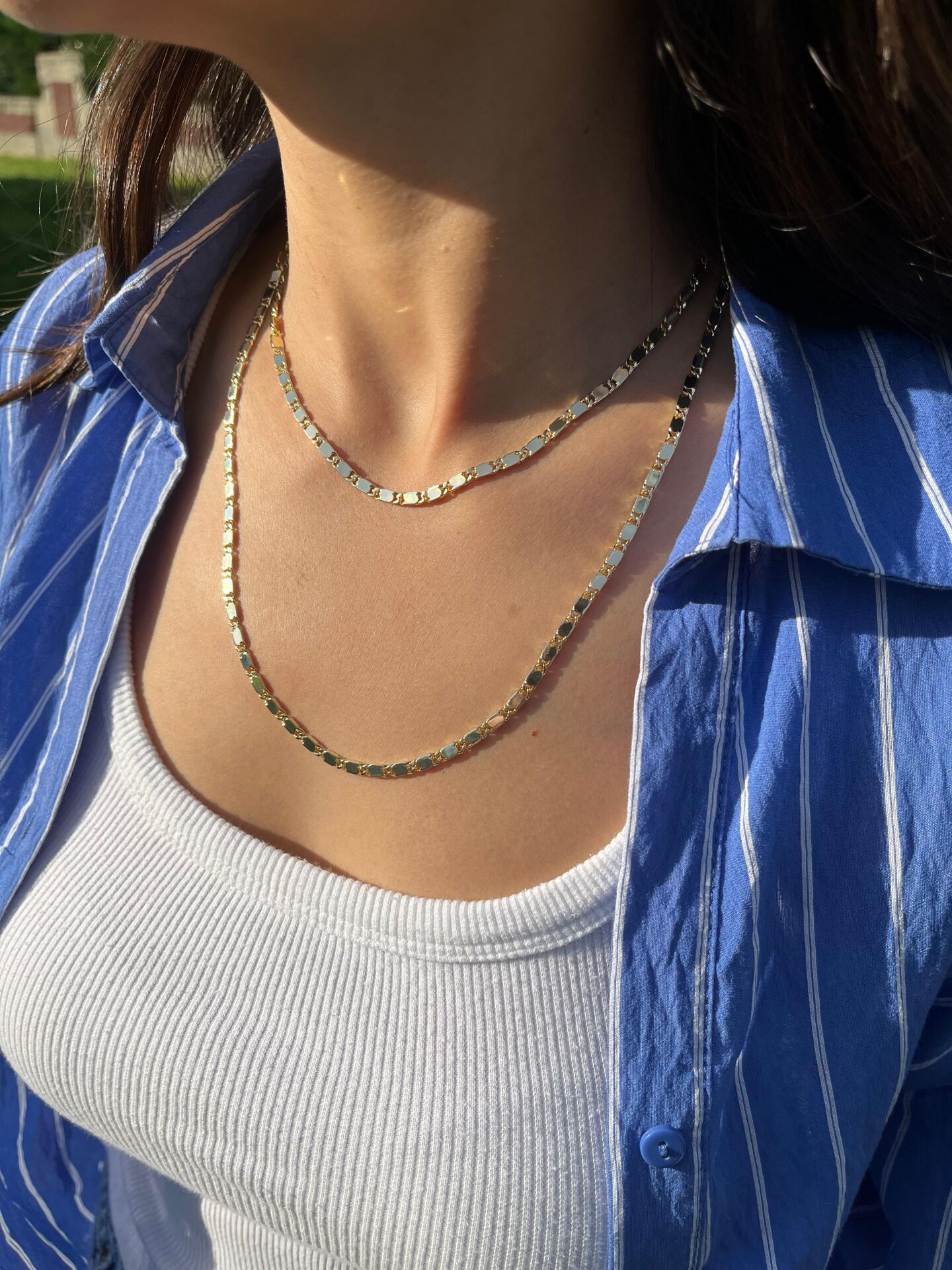 Kilit Desen Dolama Zincir Kolye