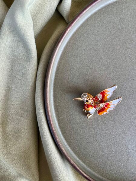 Kırmızı Ağaçkakan Broş