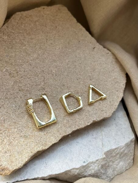 YSX Jewelry Geometrik Üçlü Küpe Seti