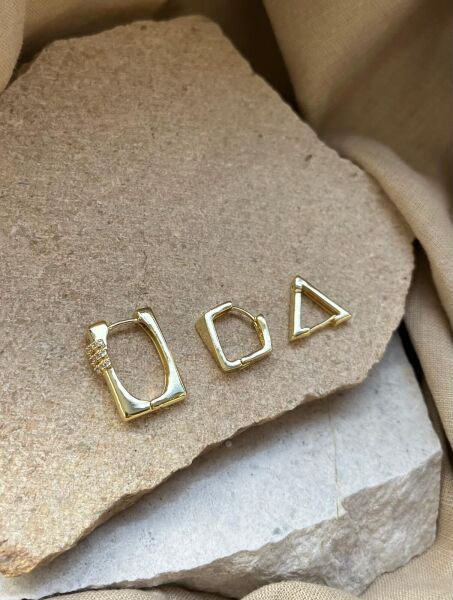 YSX Jewelry Geometrik Üçlü Küpe Seti