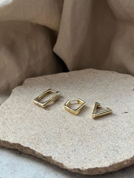 YSX Jewelry Geometrik Üçlü Küpe Seti