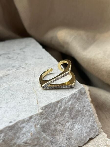 Yüzük V Desen Taşlı