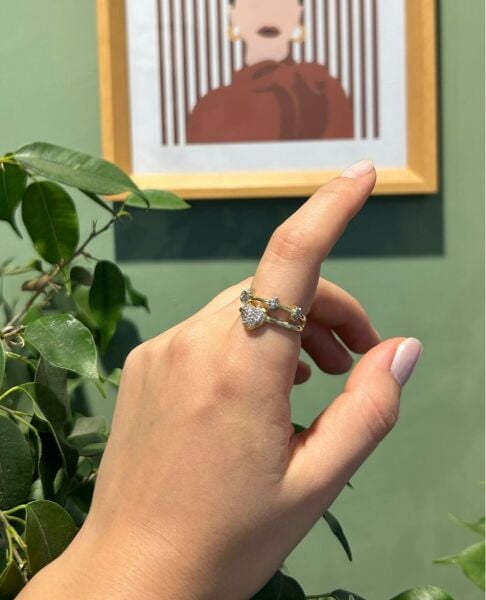 Yüzük Kalp Desenli