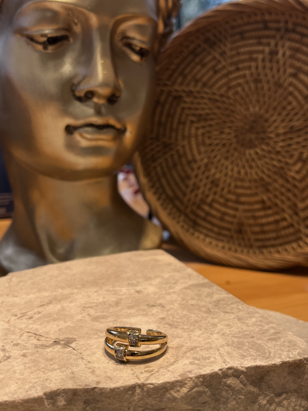 Yüzük İki Taşlı Desen