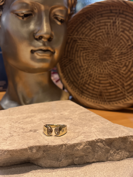 Yüzük Kalın Taş Desenli