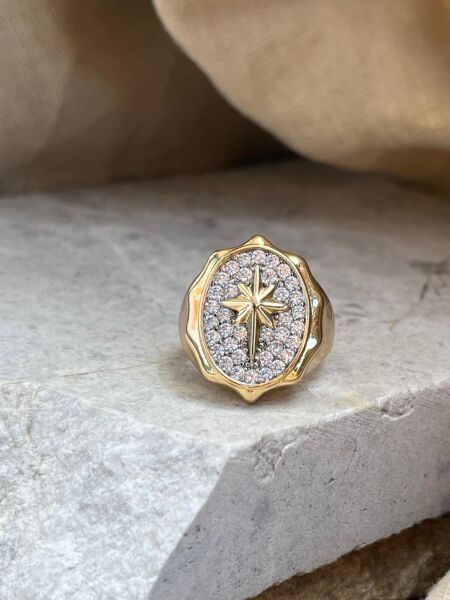 Yüzük Kuzey Yıldızı Desenli