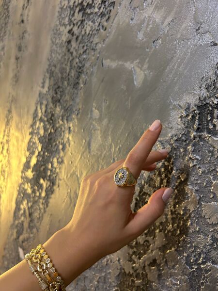 Yüzük Kuzey Yıldızı Desenli