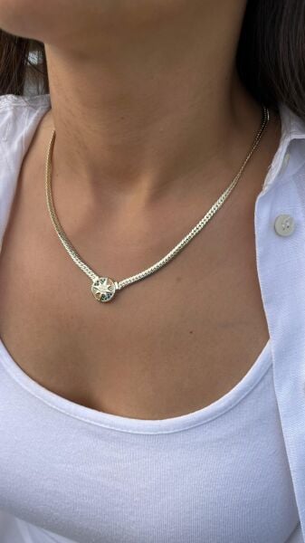 Taşlı Kuzey Yıldızı Uçlu Kolye