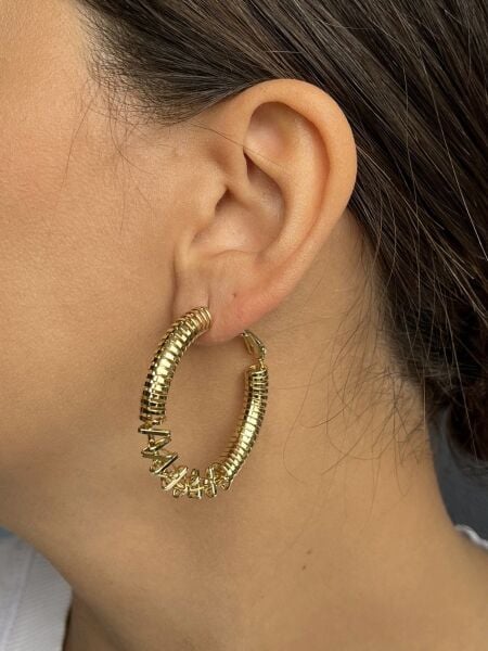 Altın Renkli Yaylı Küpe