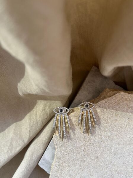 Gözlü Taşlı Küpe