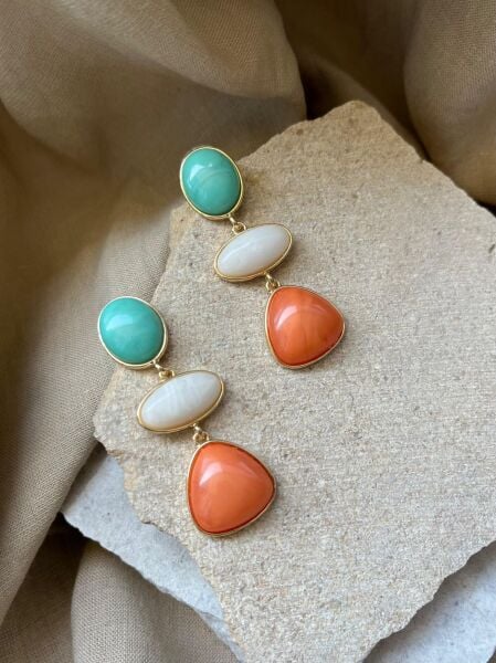 Sarkıt Üç Renkli Küpe