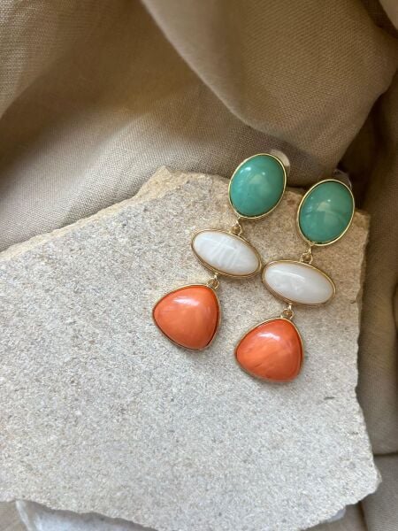 Sarkıt Üç Renkli Küpe