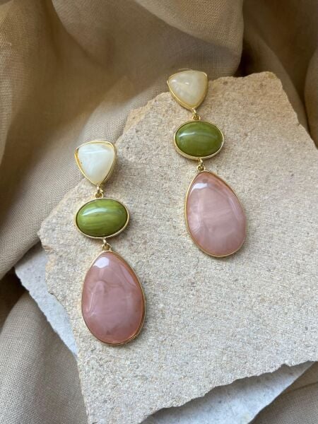 Sarkıt Üç Renkli Küpe