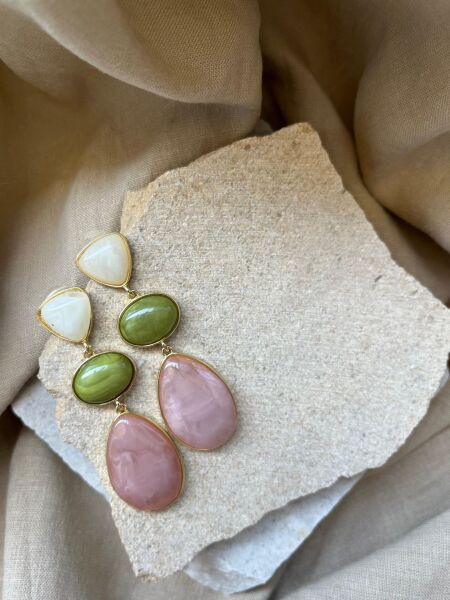 Sarkıt Üç Renkli Küpe