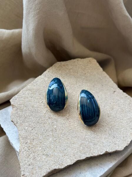 Mavi Taşlı Çekirdek Küpe