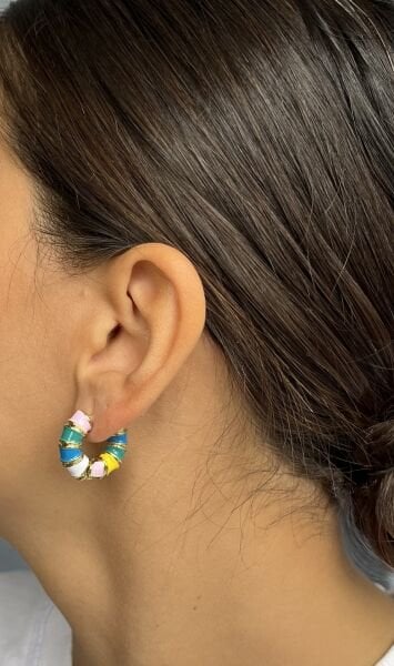 Açık Renkli Simit Küpe