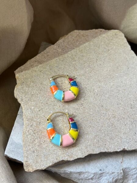 Pastel Renkli Simit Küpe