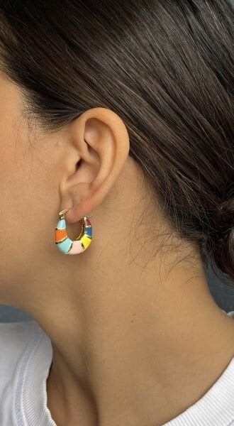 Pastel Renkli Simit Küpe