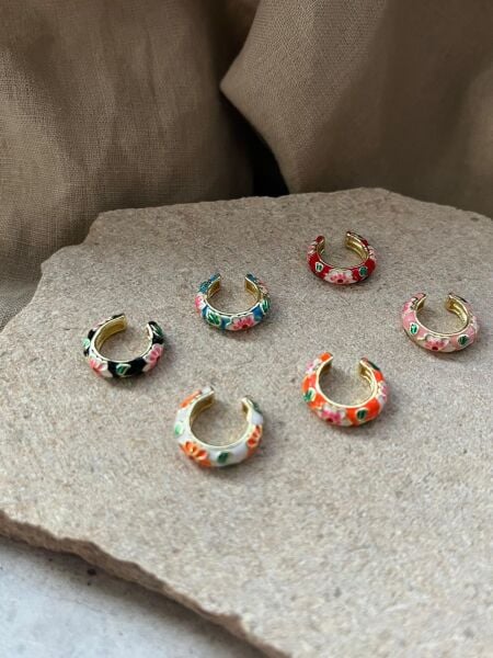 White Enamel Cartilage Earrings