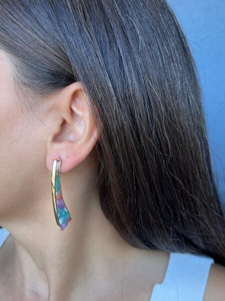 Pastel Renkli Kılıç Küpe