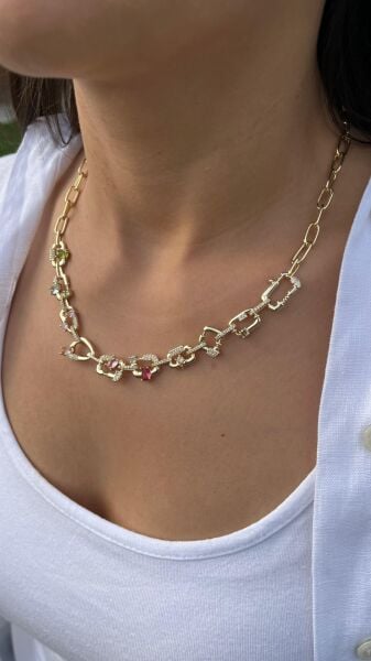 Renkli Taşlı Kolye