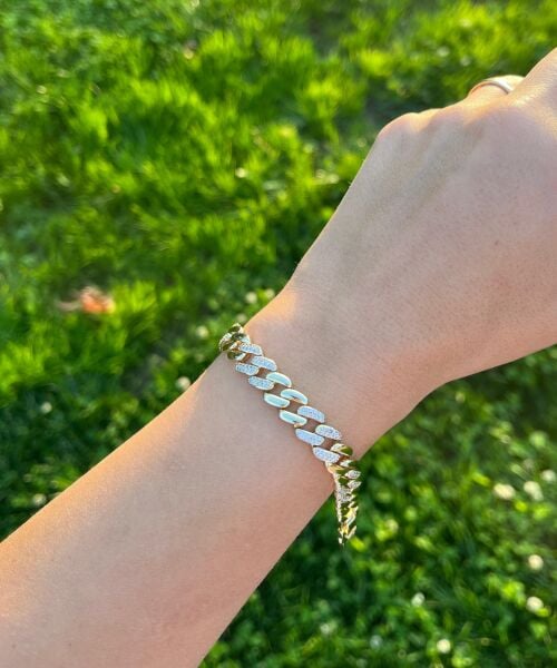 14K Örüntü Taşlı Bileklik