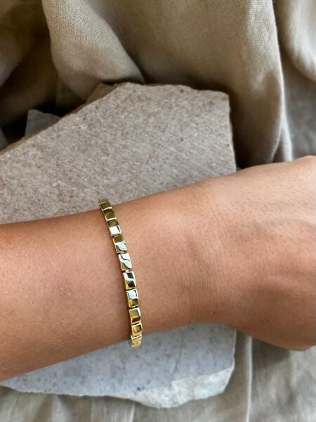 14K Sıralı Kutu Bileklik