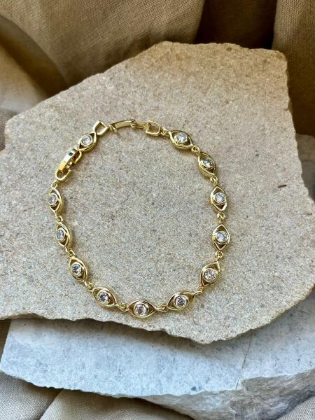 14K Taşlı Göz Bileklik