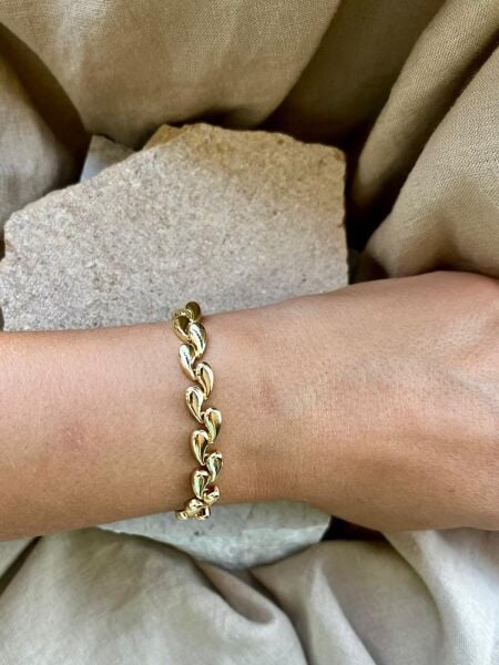 14K Sıralı Damla Bileklik