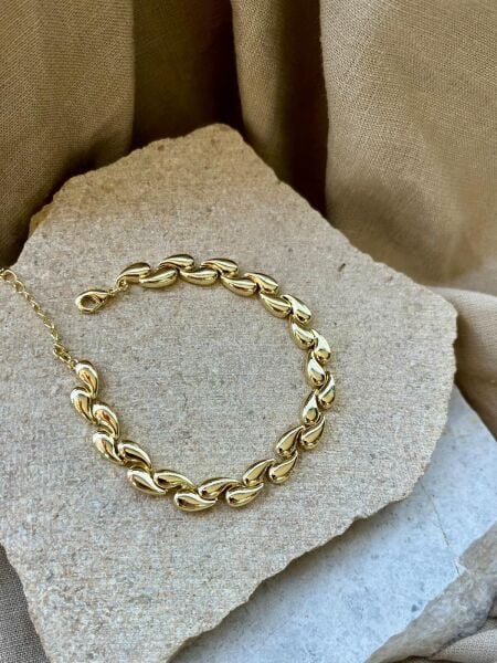 14K Sıralı Damla Bileklik