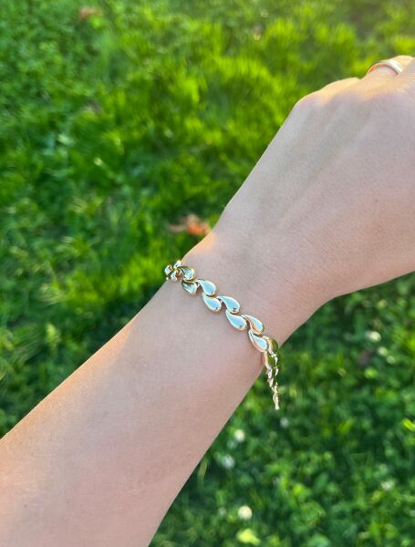 14K Sıralı Damla Bileklik