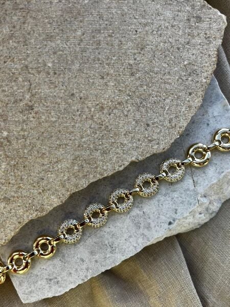 14K Taşlı Simit Bileklik