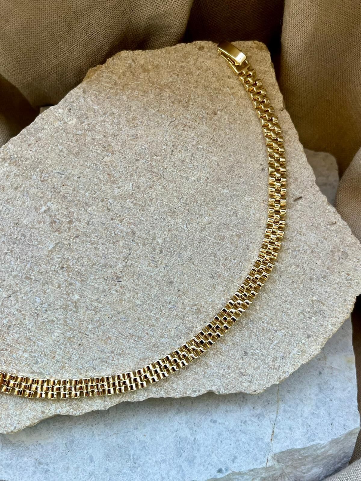 14K Kordon Dizilimli Bileklik