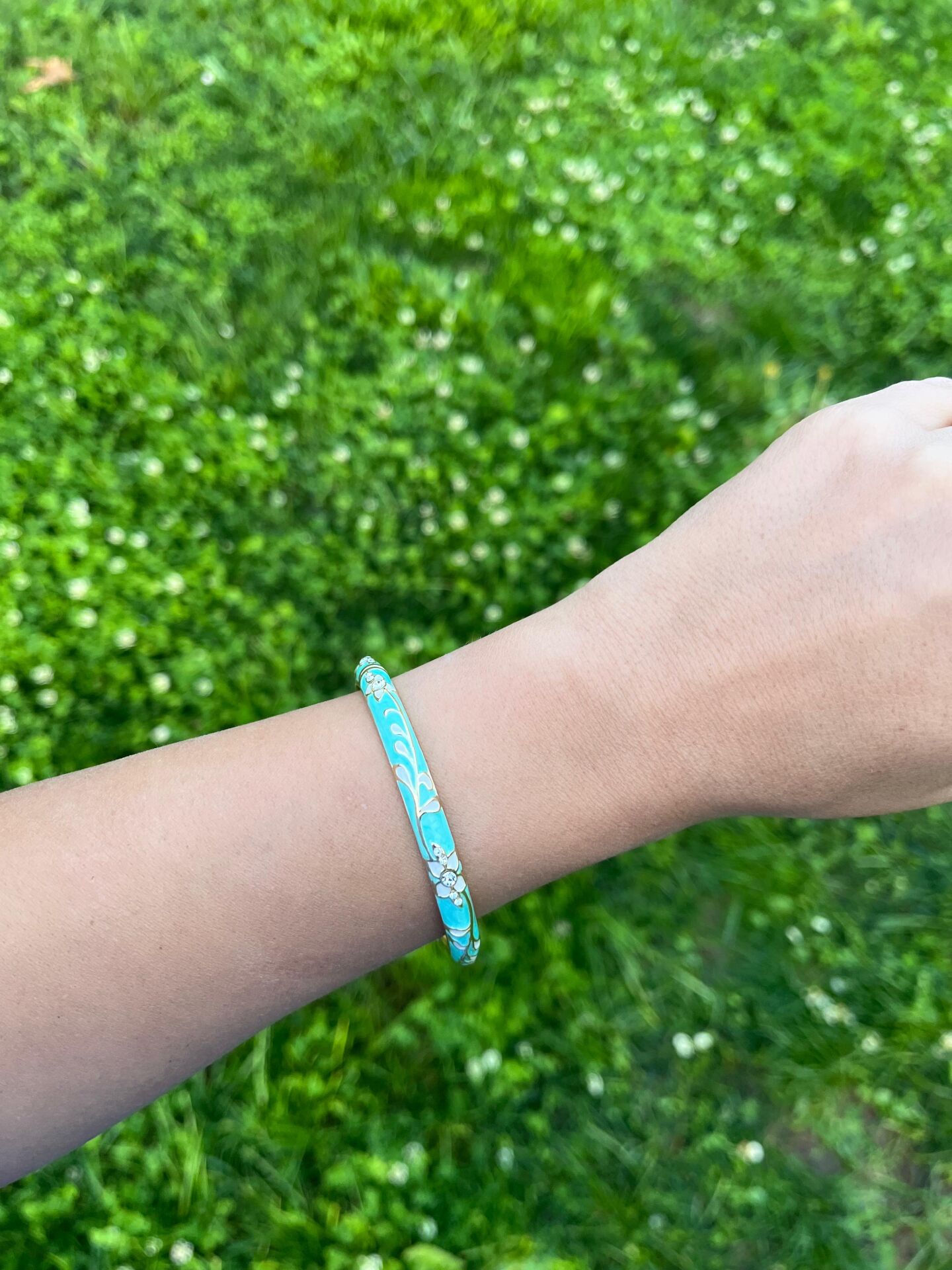 Yeşil-Beyaz Mineli Kelepçe