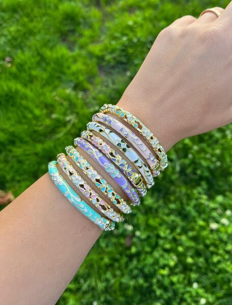 Altın-Pembe-Turkuaz Renkli Mineli Kelepçe