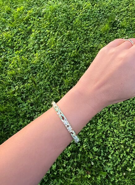 Altın-Pembe-Turkuaz Renkli Mineli Kelepçe